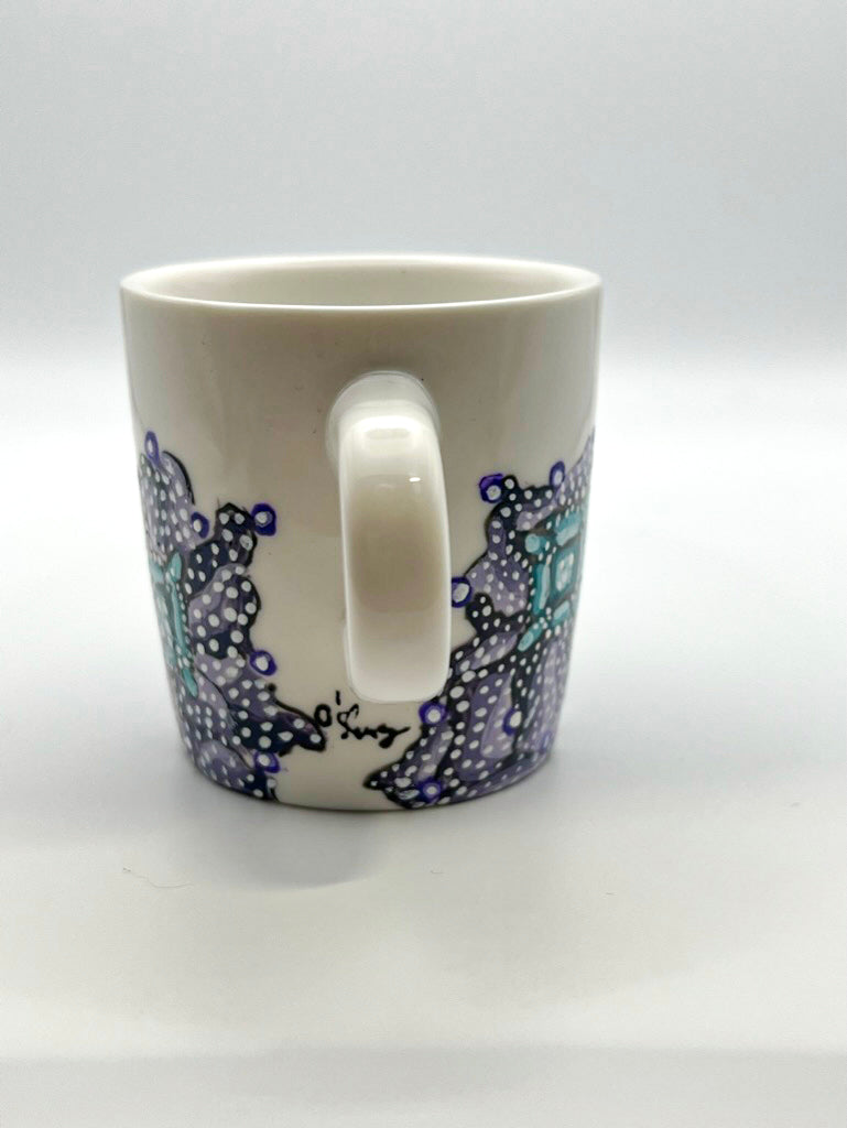 Tasse à café expresso de 120ml peinte à la main O'Shiny Art and Lifestyle avec signature. Collection " Illumination"