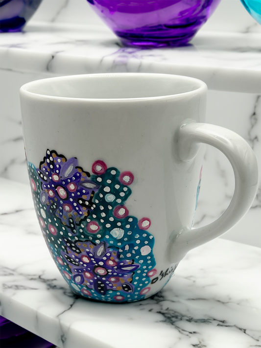 Mise en situation de la collection " Perle d'Azur " peint à la main par O'Shiny Art & Lifestyle