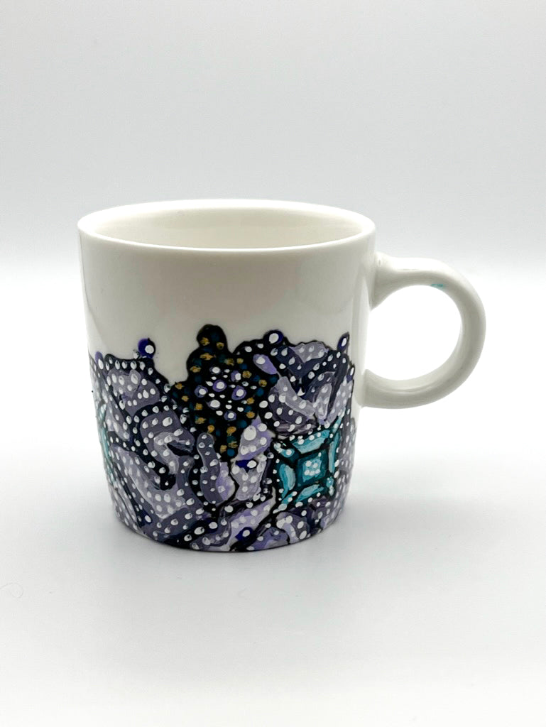 Tasse expresso 120ml motif illumination peinte à la main par O'Shiny Art & Lifestyle