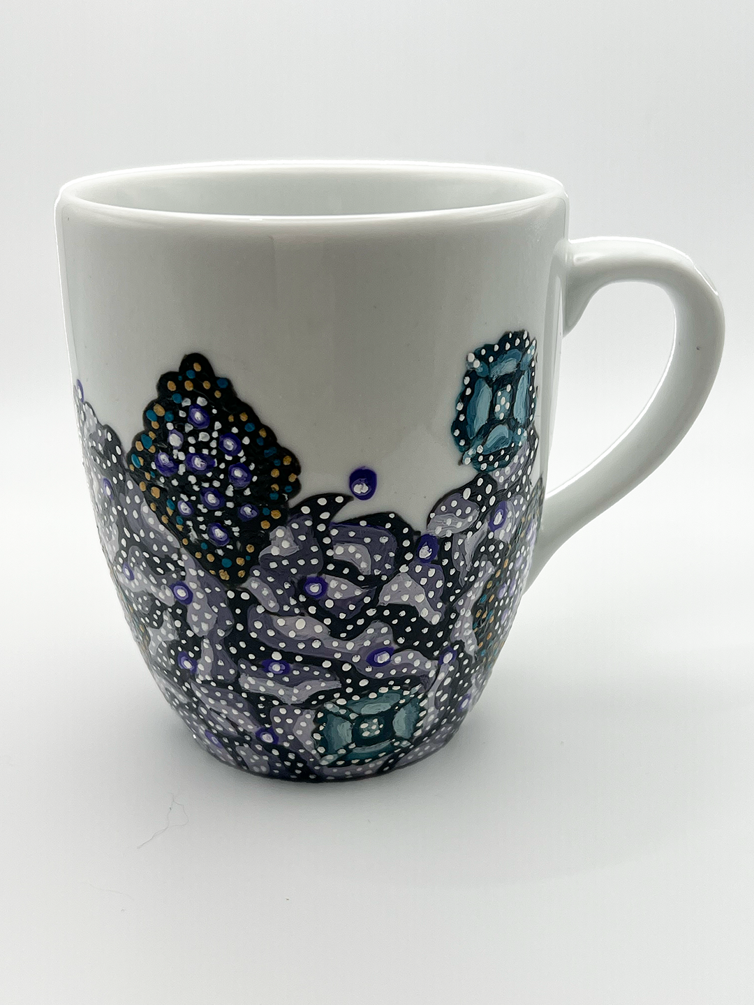 Anse droite Tasse peinte Hand made painted 300ml by O'Shiny Art & Lifestyle