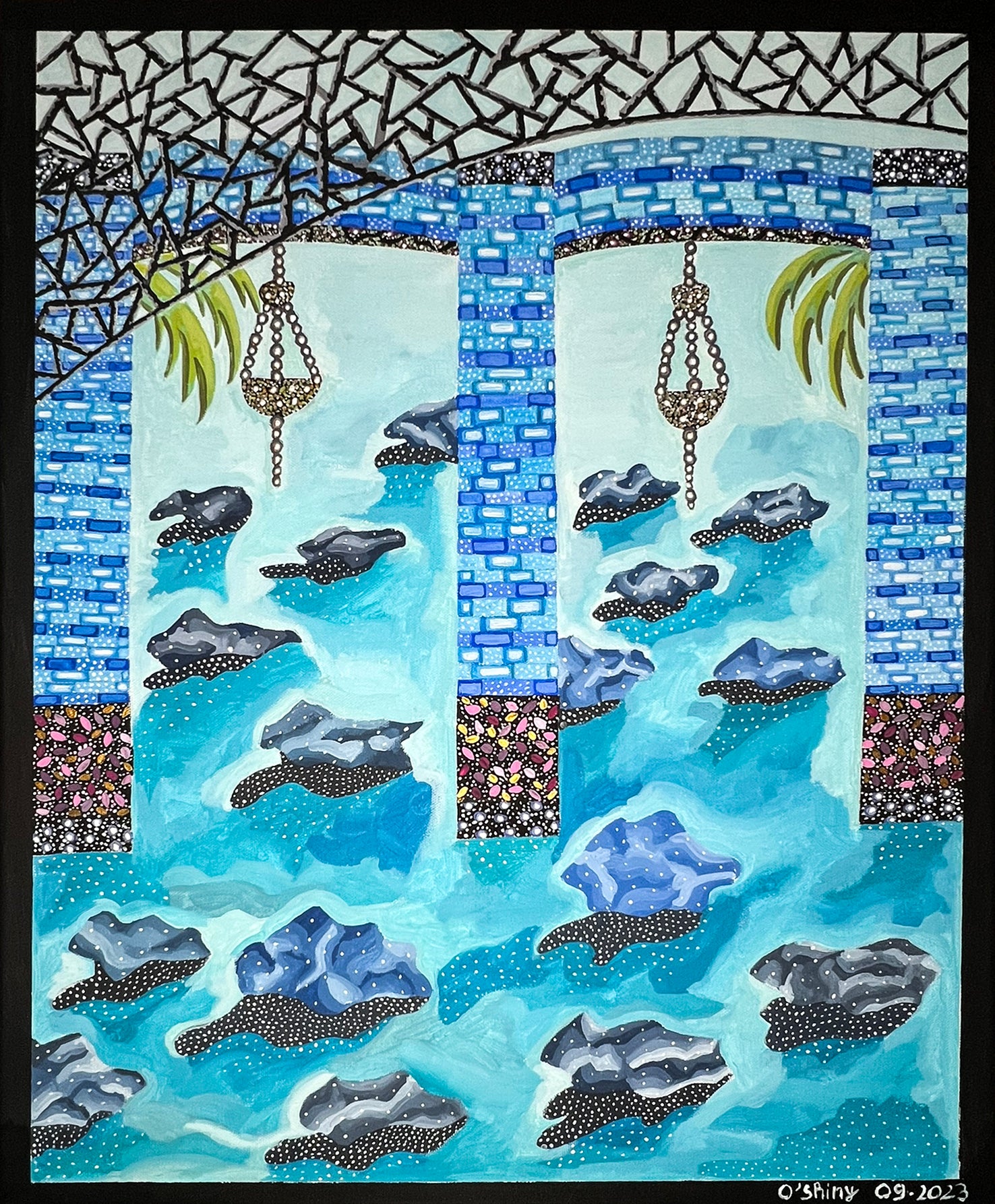Immersive part 3 format 50x60cm gouache et acrylique par O'shiny artiste peintre