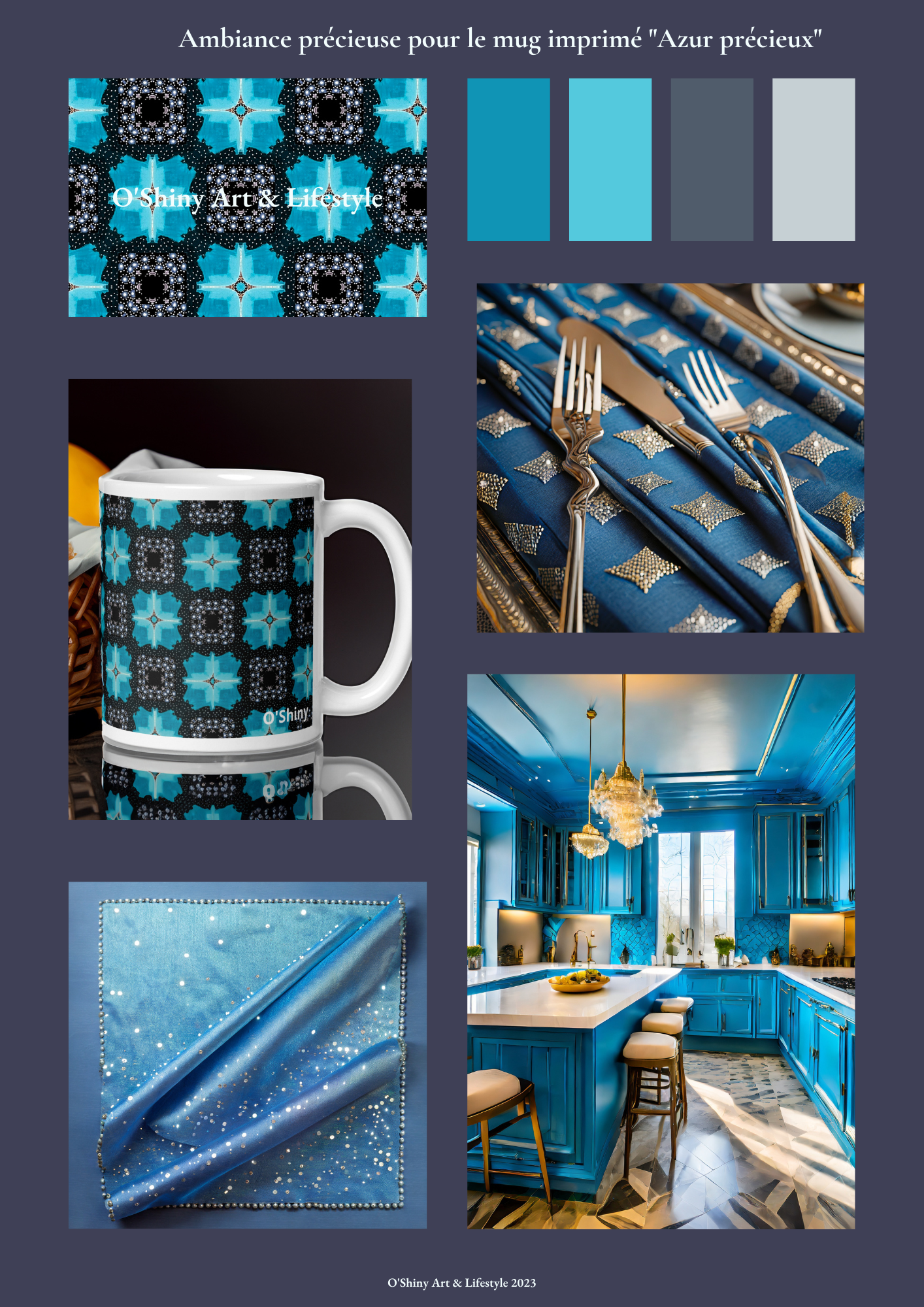 Moodbaord collection Azur precieux from O'Shiny Art & Lifestyle