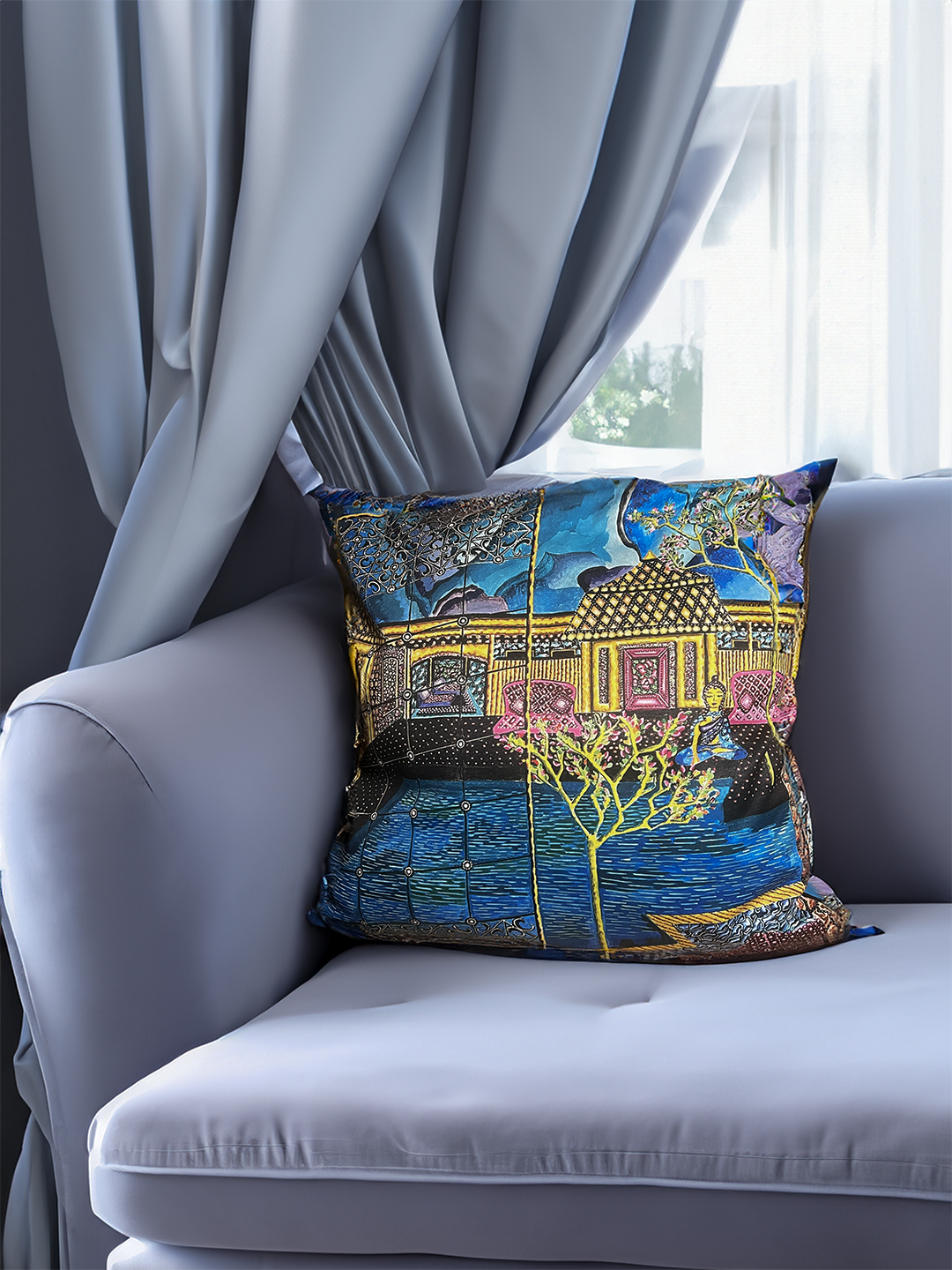 Housse de coussin 45,72cm x 45,72cm de la collection "Elevation" par O'Shiny Art & Lifestyle . Staging 1