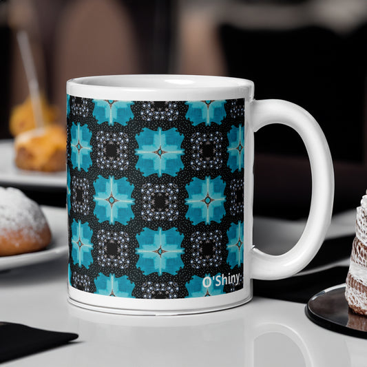 Set of 2 printed mugs 11oz collections "Precious Azure and Constellation" by O'Shiny Art & lifestyle
