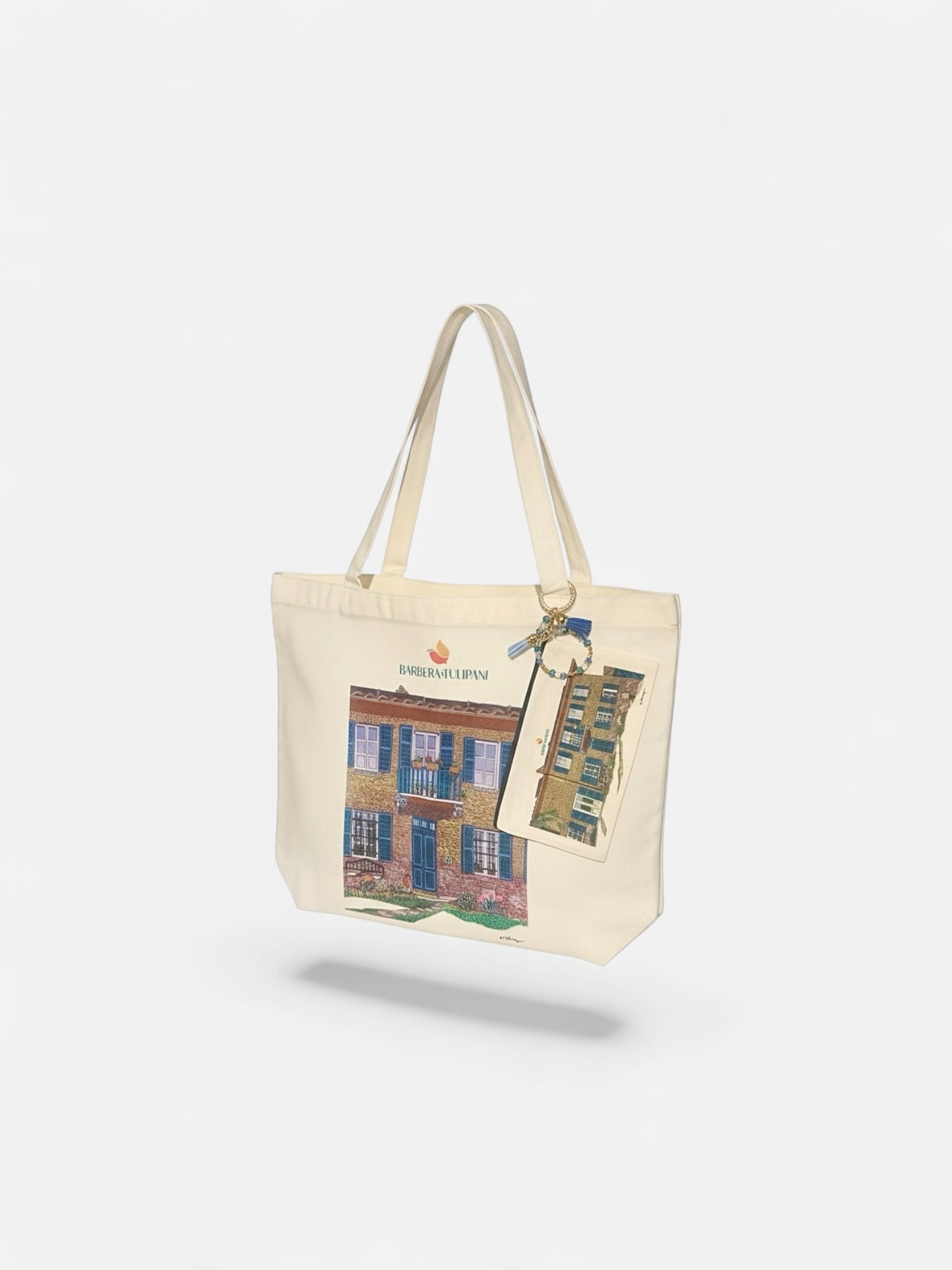 Tote bag 42 x 10 x 34 cm beige including row of pearls, tassels and pouch without rhinestones TB005OS0126